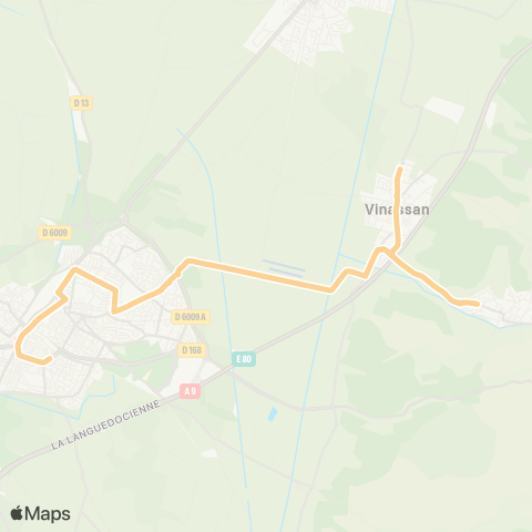 Citibus Vinassan > Armissan > Narbonne map