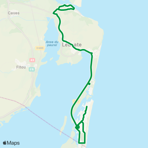 Citibus Leucate > Sigean > Narbonne map
