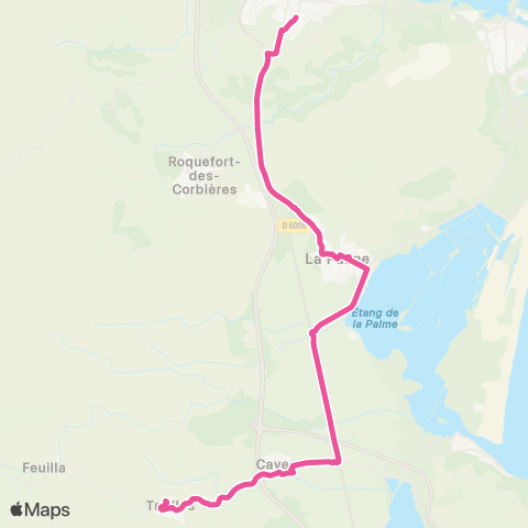 Citibus Treilles > Caves > La Palme > Sigean > Narbonne map