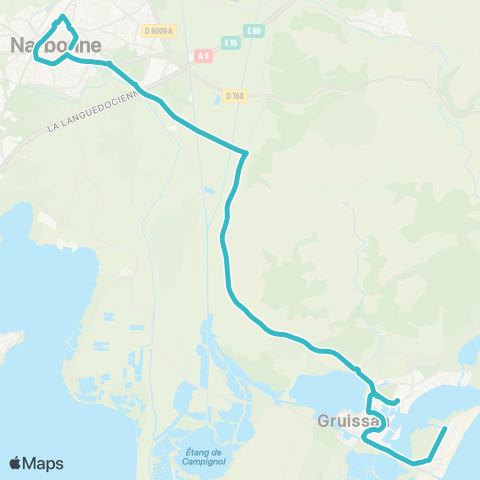 Citibus St-Pierre-la-Mer > Gruissan > Narbonne-Plage > Narbonne map