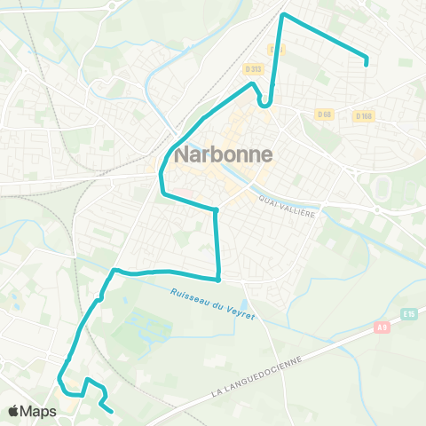 Citibus Louise Michel - Hauts de Narbonne map