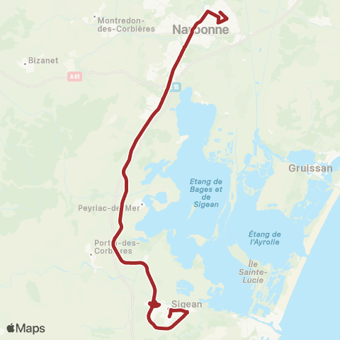 Citibus Sigean - Bages - Narbonne map