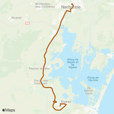 Citibus Sigean - Bages - Narbonne map