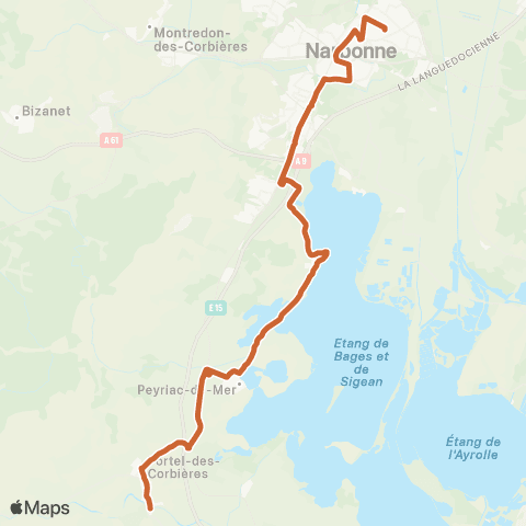 Citibus Portel-des-Corbières - Peyriac-de-Mer - Narbonne map