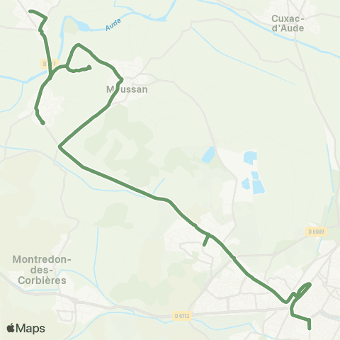 Citibus Moussan - Marcorignan - Narbonne map