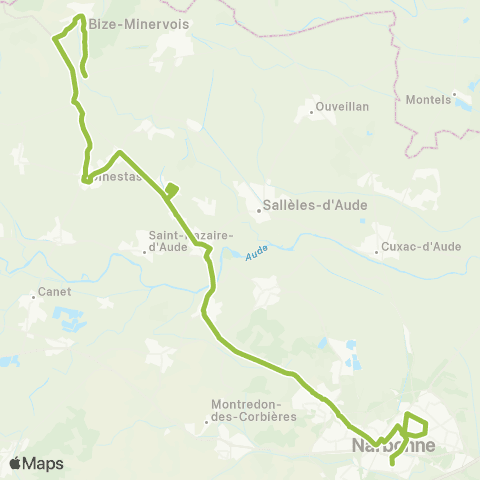 Citibus Bize-Minervois - Ginestas - le Somail - St-Marcel-s/-Aude - Narbonne map