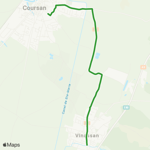 Citibus Vinassan - Coursan Collège les Mailheuls map