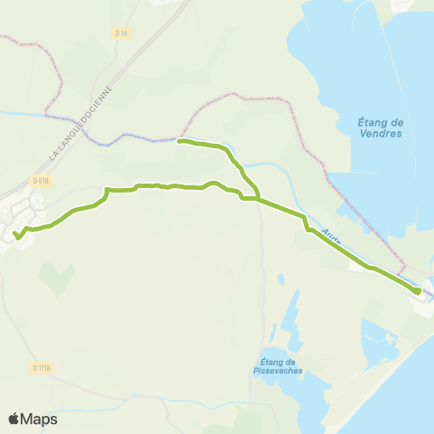 Citibus Fleury d'Aude les Cabanes - Fleury d'Aude École map