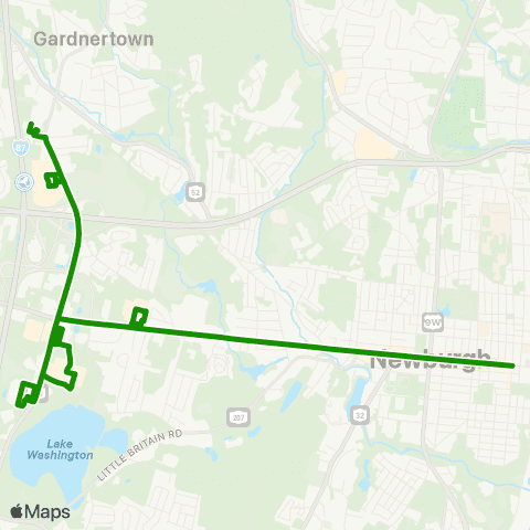 Transit Orange - Newburgh Broadway map