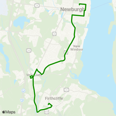 Transit Orange - Newburgh Crosstown map