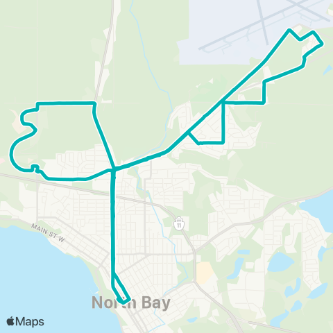 North Bay Transit Hornell-CFB map