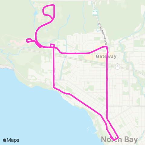 North Bay Transit College-University map