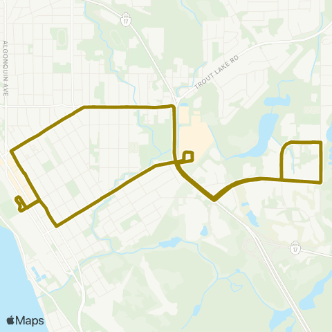North Bay Transit Graniteville Overload map