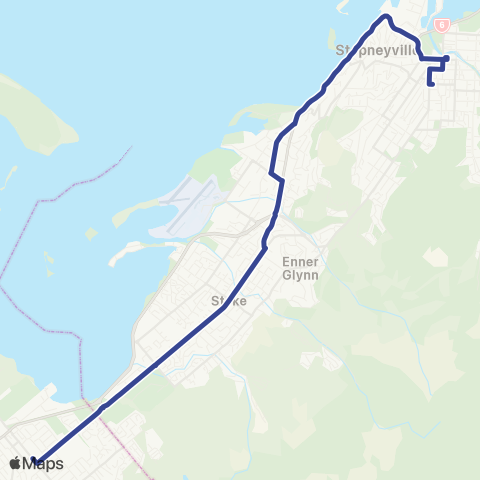 eBus Late Late Bus map