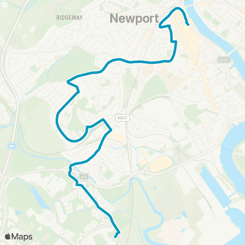 Newport Bus Friars Walk 12 - The John Frost School map