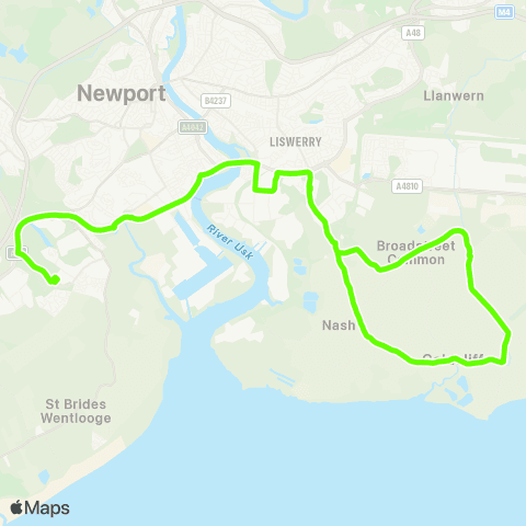 Newport Bus Pye Corner Farm - St Joseph`S Rc HS map