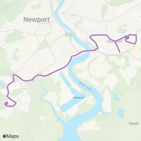 Newport Bus Nash Drive - St Joseph`S Rc High School map