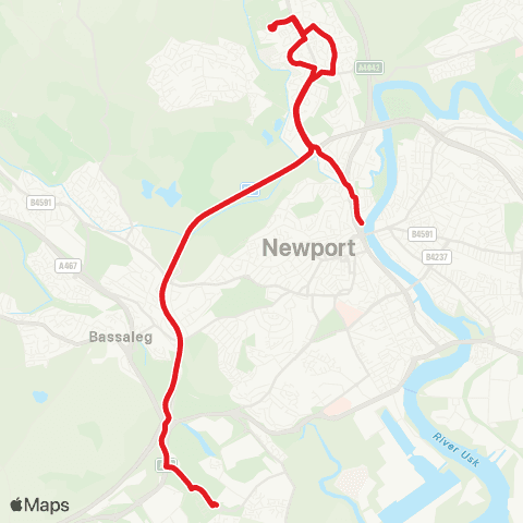 Newport Bus St Joseph`S Rc HS - Newport Castle map