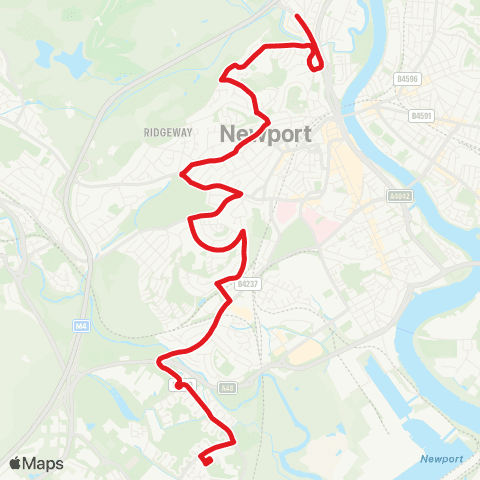 Newport Bus Lyceum Tavern - Ysgol Gyfun Gwent Is Coed map