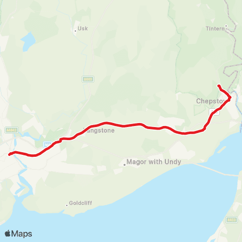 Newport Bus Chepstow Railway Sta - Racecourse Car Pk map