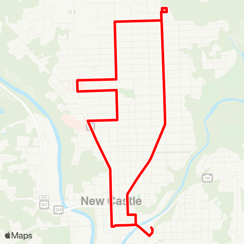 New Castle Area Transit Highland Avenue / Shenley Square map
