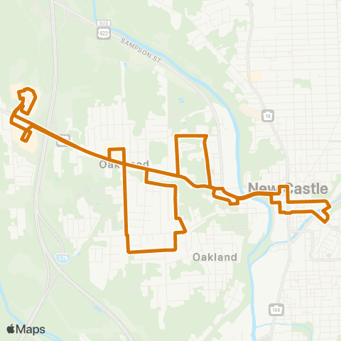 New Castle Area Transit Wal-Mart / Union Township map