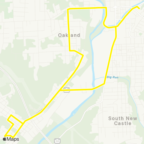 New Castle Area Transit Westside Mahoningtown map