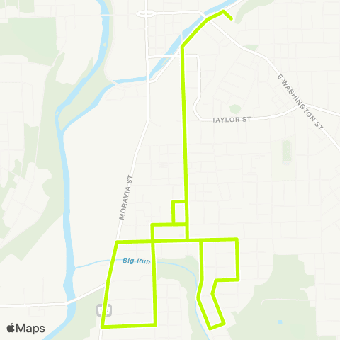 New Castle Area Transit Southside / Moravia St. map
