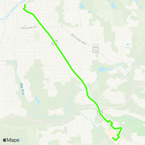 New Castle Area Transit Cascade Park / Shenango Commons map