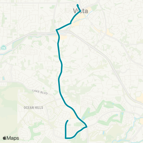 NCTD Vista TC - Rancho Buena Vista HS map