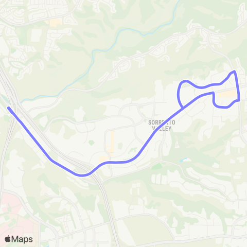 NCTD Sorrento Valley East Coaster Connection map