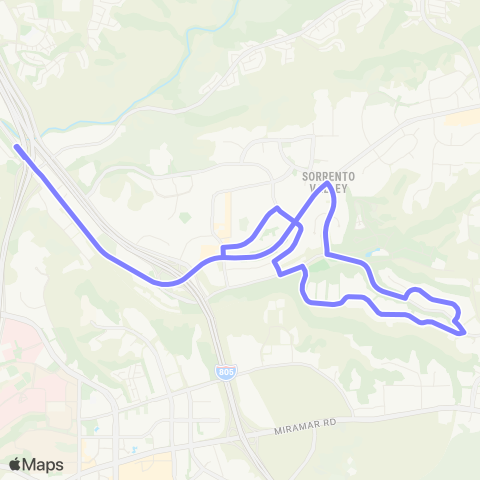 NCTD Carroll Canyon Coaster Connection map