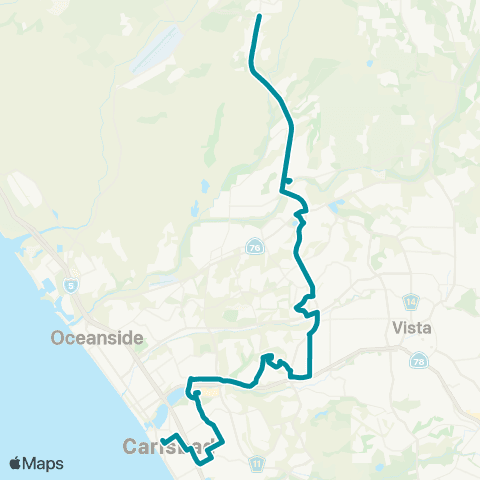 NCTD Coll Bl Sprinter Sta - 22 Area via Vandegrift map