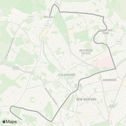 Nottingham City Transport Trinity School - Morrisons map