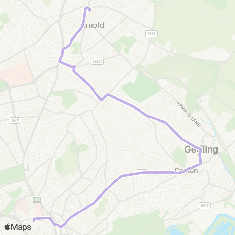 Nottingham City Transport King Street - Shops map