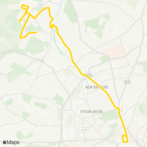 Nottingham City Transport Victoria Centre - Northern Cemetery map