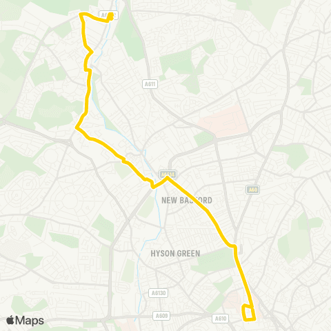 Nottingham City Transport Victoria Centre - Bulwell Bus Station map
