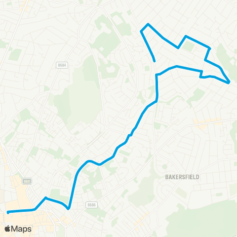 Nottingham City Transport Morley Road - Queen Street map