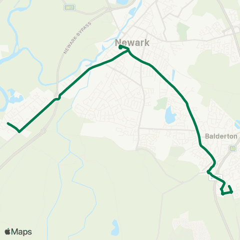 Nottingham City Transport Beastmarket Hill - Great North Road map