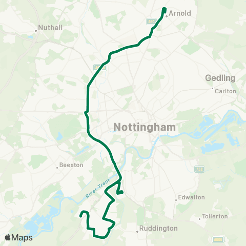 Nottingham City Transport Hartness Road - Front Street map