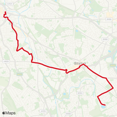 National Express West Midlands Meldon Drive - Wolverhampton Bus Station map
