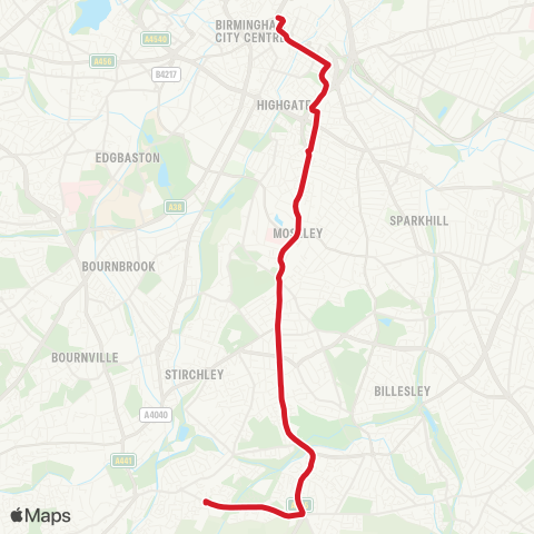 National Express West Midlands  map