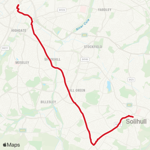 National Express West Midlands  map