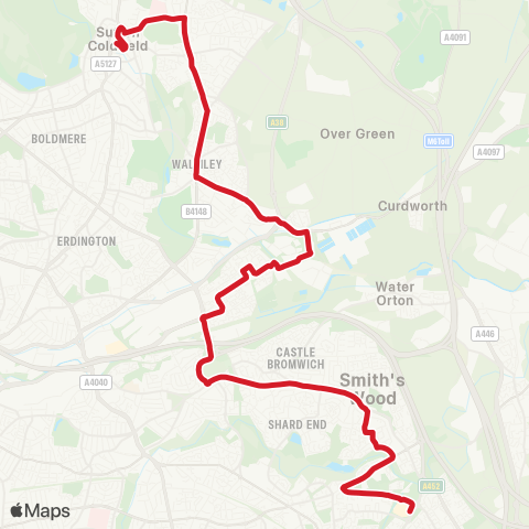 National Express West Midlands  map