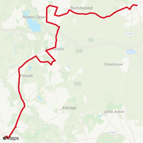 National Express West Midlands  map