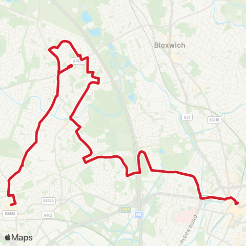 National Express West Midlands  map