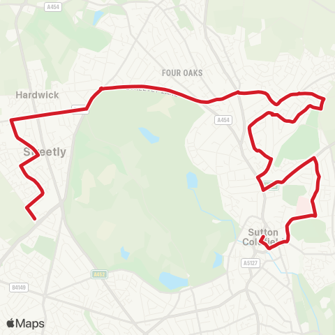 National Express West Midlands  map