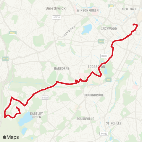 National Express West Midlands  map