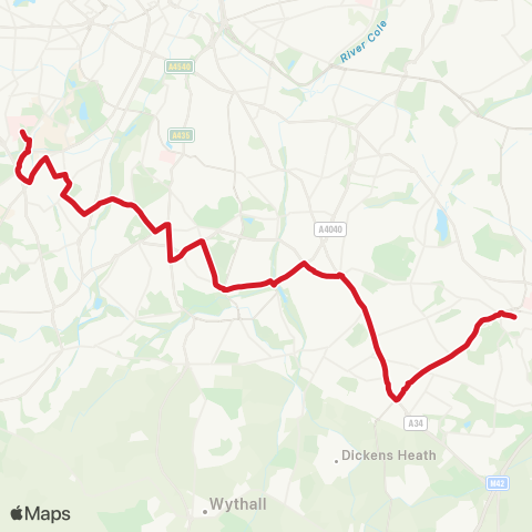 National Express West Midlands  map