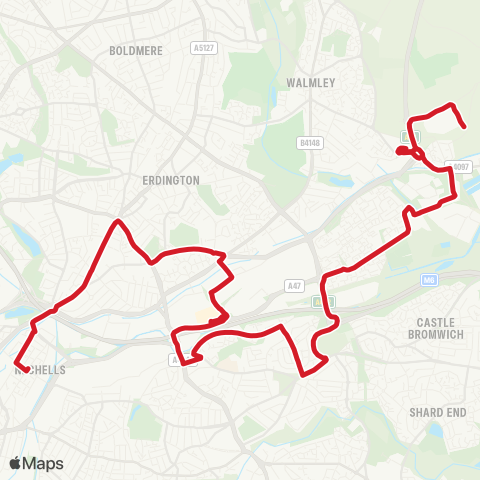 National Express West Midlands Holborn Hill - Amazon Warehouse map